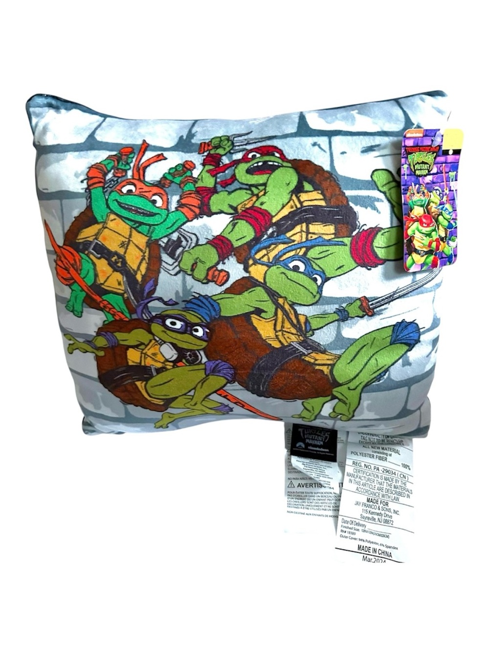 Teenage Mutant Ninja Turtles SMALL Decorative Pillow 10” x 10”